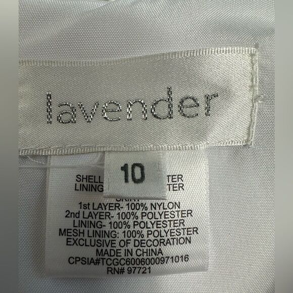 LAVENDER‎ by US ANGELS, Lace Embroidered Communion Dress, Size 10 - Picture 11 of 13